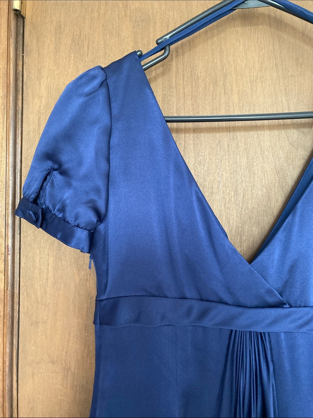 Melissa Sweet silk navy blue dress size 4 - Picture 6 of 17